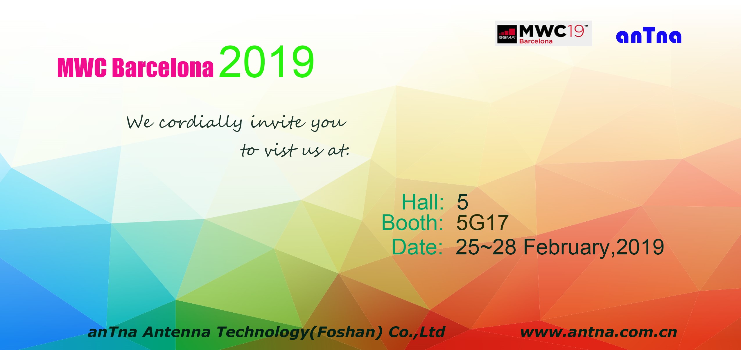 Meet us in MWC Barcelona 2019