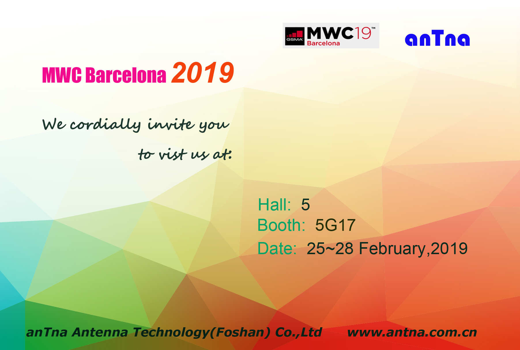 Meet us in MWC Barcelona 2019